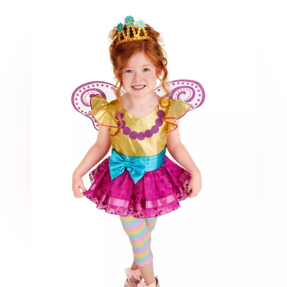 Deluxe Fancy Nancy Costume with Wings and Crown - Picture 9 of 9
